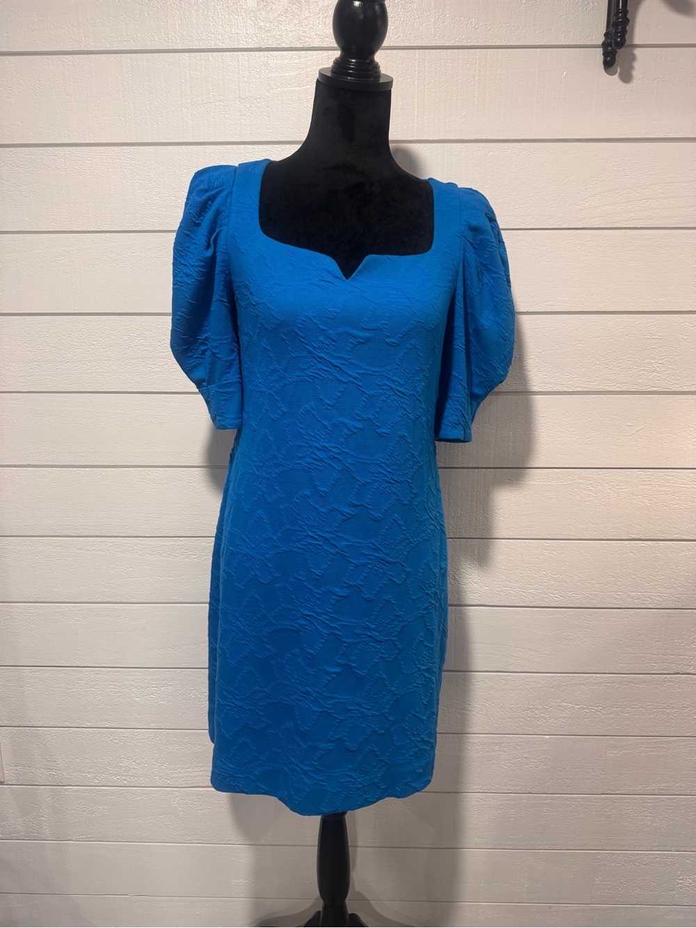 Lilly Pulitzer Cobalt Blue Textured Puff-Sleeve Mini Dress